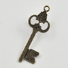 Pendant/Charm, Zinc Alloy Jewelry Findings, Lead-free, Key 47x17mm, Sold by Bag