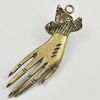 Pendant/Charm, Zinc Alloy Jewelry Findings, Lead-free, Hand 69x19mm, Sold by Bag