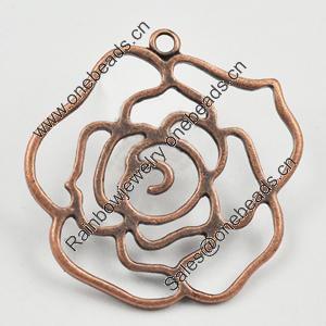Pendant/Charm, Zinc Alloy Jewelry Findings, Lead-free, Flower 39x39mm, Sold by Bag