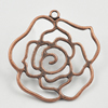 Pendant/Charm, Zinc Alloy Jewelry Findings, Lead-free, Flower 39x39mm, Sold by Bag