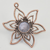 Pendant/Charm, Zinc Alloy Jewelry Findings, Lead-free, Flower 46x37mm, Sold by Bag