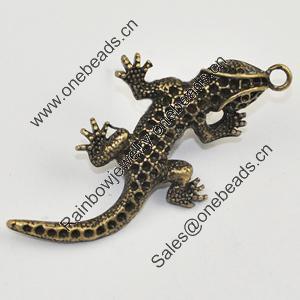 Pendant/Charm, Zinc Alloy Jewelry Findings, Lead-free, Animal 51x25mm, Sold by Bag