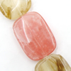 Gemstone beads, cherry quartz, rectangle, 18x25mm, Sold per 15-16 inch Strand