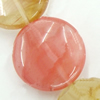 Gemstone beads, cherry quartz, coin, 20mm, Sold per 15-16 inch Strand 