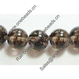 Gemstone beads, brown watermelon, round, 12mm, Sold per 16-inch Strand 