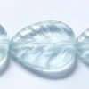 Gemstone beads, bule quartz, leaf, 15x20mm, Sold per 16-inch Strand 