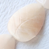 Gemstone beads, peach stone, leaf, 18x13x4mm, Sold per 16-inch Strand