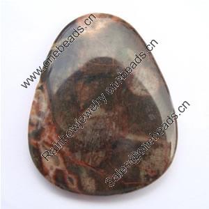 Gemstone pendant, picasso jasper, not drilled free form, 50x39x6mm, Sold by PC 