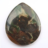 Gemstone pendant, picasso jasper, not drilled flat teardrop, 50x40x6mm, Sold by PC