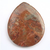 Gemstone pendant, picasso jasper, not drilled flat teardrop, 50x40x6mm, Sold by PC 