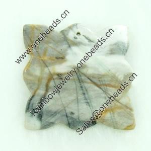 Gemstone pendant, picasso jasper, plane free from, 35x45x6mm, Sold by PC