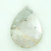 Gemstone pendant, picasso jasper, plane flat teardorp, 40x50x6mm, Sold by PC