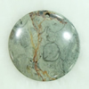 Gemstone pendant, picasso jasper, coin, 45x45x6mm, Sold by PC