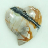 Gemstone pendant, picasso jasper, heart, 43x50x7mm, Sold by PC