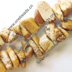 Gemstone beads, picture jasper, chips, A-grade, 6-9mm, Sold per 32-inch Strand