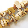 Gemstone beads, picture jasper, chips, A-grade, 6-9mm, Sold per 32-inch Strand