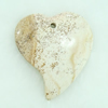 Gemstone pendant, pictuer jasper, heart, 43x50x7mm, Sold by PC 