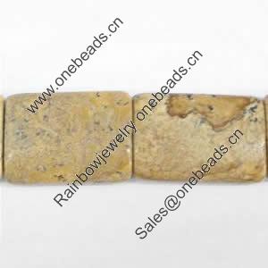 Gemstone beads, picture jasper, rectangle, 18x25mm, Sold per 16-inch Strand