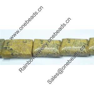 Gemstone beads, picture jasper, rectangle, 10x14mm, Sold per 16-inch Strand