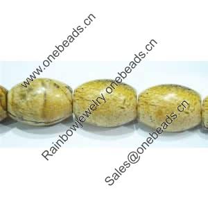 Gemstone beads, picture jasper, rice, 15x20mm, Sold per 16-inch Strand