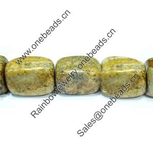 Gemstone beads, picture jasper, pebble, 13x18mm, Sold per 16-inch Strand 