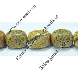 Gemstone beads, picture jasper, pebble, 8x10mm, Sold per 16-inch Strand 