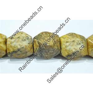 Gemstone beads, picture jasper, nugget, 8x10mm, Sold per 16-inch Strand 