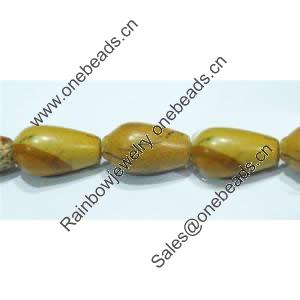 Gemstone beads, picture jasper, horizontal drilled teardrop, 6x10mm, Sold per 16-inch Strand 