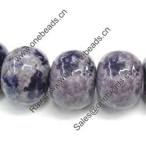 Gemstone beads, purple bloom, roundel, 15x20mm, Sold per 16-inch Strand 