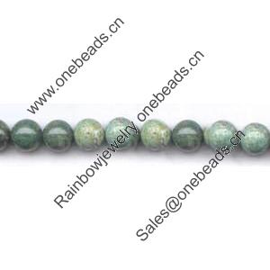 Gemstone beads, African jade, round, 12mm, Sold per 16-inch Strand