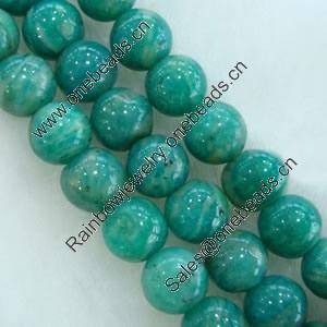 Gemstone beads, amazonite, round, 10mm, Sold per 16-inch Strand