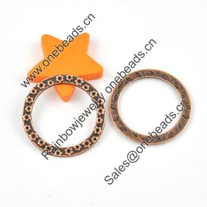 Zinc Alloy Donut, Lead-free, Outside diameter:31mm, Interior diameter:24mm, Sold by Bag
