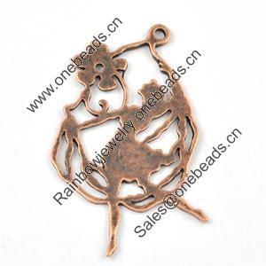 Pendant/Charm, Zinc Alloy Jewelry Findings, Lead-free, 63x37mm， Sold by Bag
