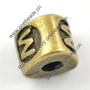 Bead, Zinc Alloy Jewelry Findings, Lead-free, 9x7mm hole:2mm，Sold by Bag