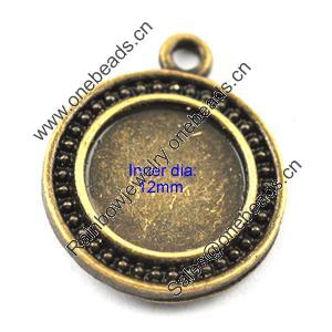 Zinc Alloy Cabochon Settings, Fashion jewelry findings, 20x17mm, inner dia:12mm, Sold by bag