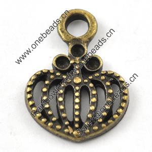 Pendant/Charm, Zinc Alloy Jewelry Findings, Lead-free, 19x14mm，Sold by Bag