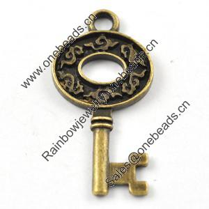 Pendant/Charm, Zinc Alloy Jewelry Findings, Lead-free, 30x15mm，Sold by Bag