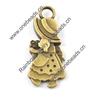 Pendant/Charm, Zinc Alloy Jewelry Findings, Lead-free, 28x12mm，Sold by Bag