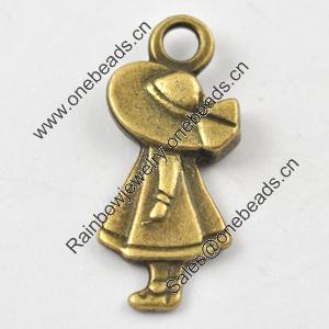 Pendant/Charm, Zinc Alloy Jewelry Findings, Lead-free, 28x12mm，Sold by Bag