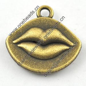 Pendant/Charm, Zinc Alloy Jewelry Findings, Lead-free, 18x19mm，Sold by Bag