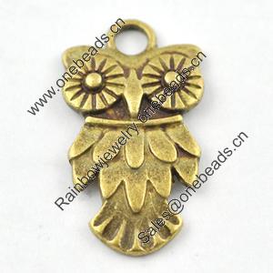 Pendant/Charm, Zinc Alloy Jewelry Findings, Lead-free, 19x11mm，Sold by Bag