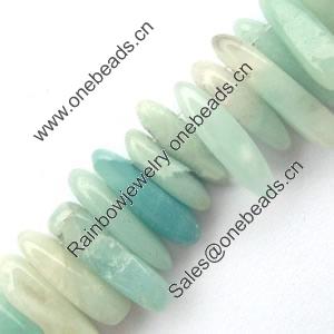Gemstone beads, amazonite, tusk, 13-25mm, Sold per 16-inch Strand