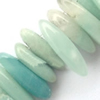 Gemstone beads, amazonite, tusk, 13-25mm, Sold per 16-inch Strand