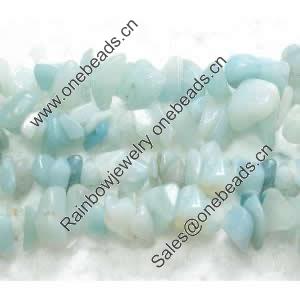 Gemstone beads, amazonite(Chinese), chips, 6-9mm, Sold per 32-inch Strand