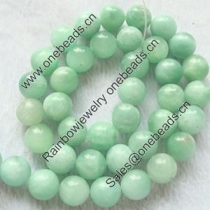 Gemstone beads, amazonite, round, 10mm, Sold per 16-inch Strand