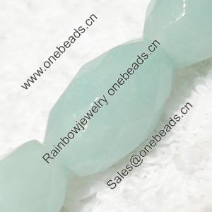 Gemstone beads, Chinese amazonite(solid color), faceted rice, 8x12mm, Sold per 16-inch Strand