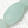Gemstone beads, Chinese amazonite(solid color), faceted rice, 8x12mm, Sold per 16-inch Strand