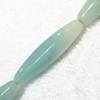 Gemstone beads, Chinese amazonite(solid color), faceted rice, 10x40mm, Sold per 16-inch Strand