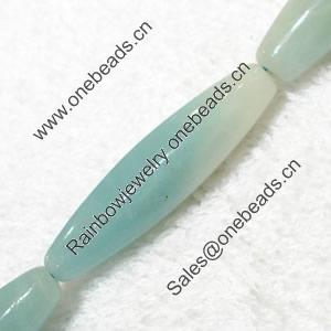 Gemstone beads, Chinese amazonite(solid color), faceted rice, 10x40mm, Sold per 16-inch Strand