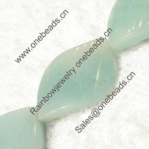 Gemstone beads, Chinese amazonite(solid color), twist, 18x25mm, Sold per 16-inch Strand
